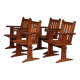 Set of four pine Scandinavian armchairs 1930