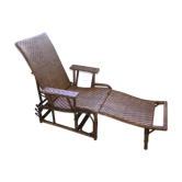Chair long vintage rattan
