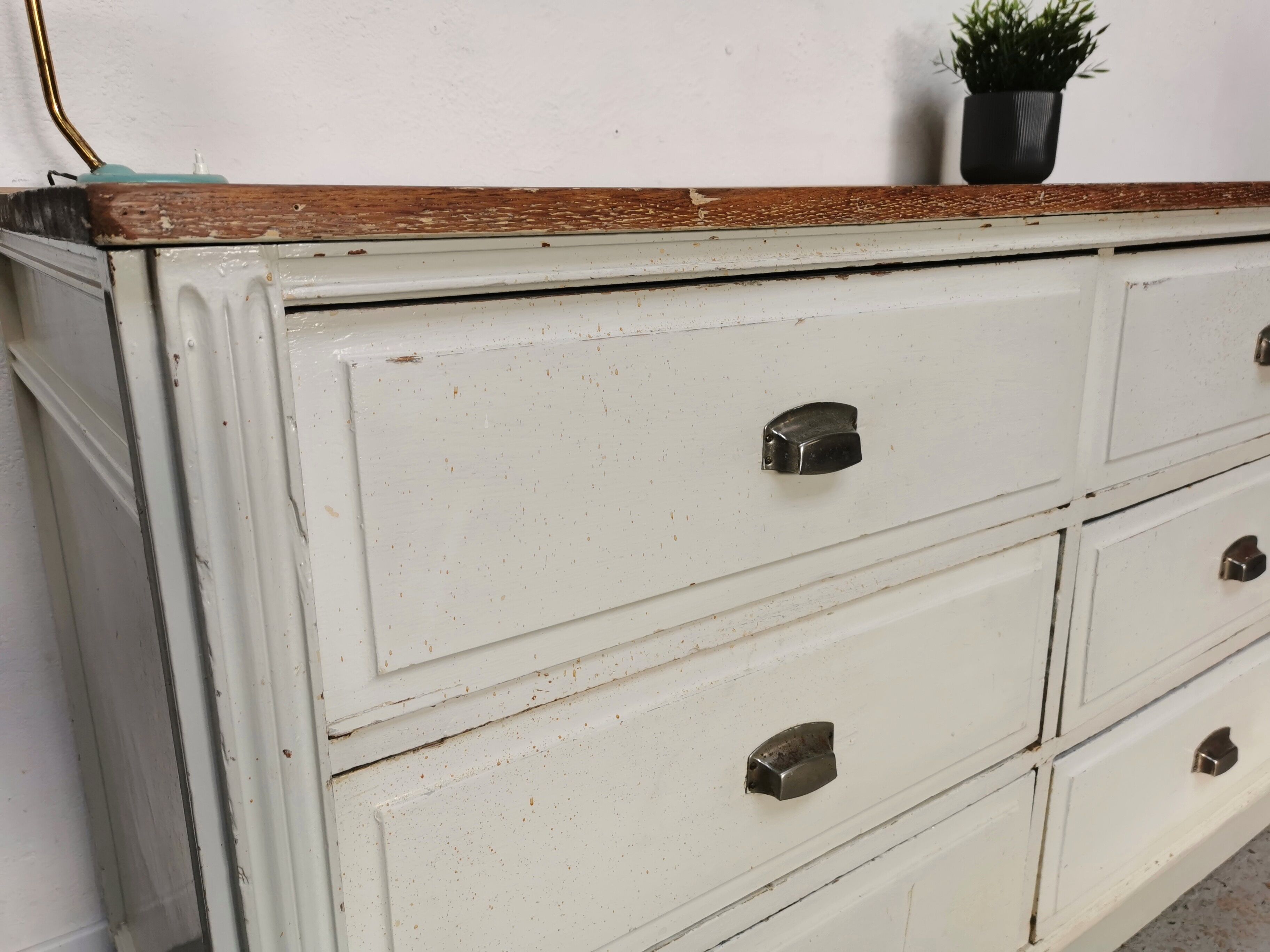 Comptoir meuble de métier à tiroirs