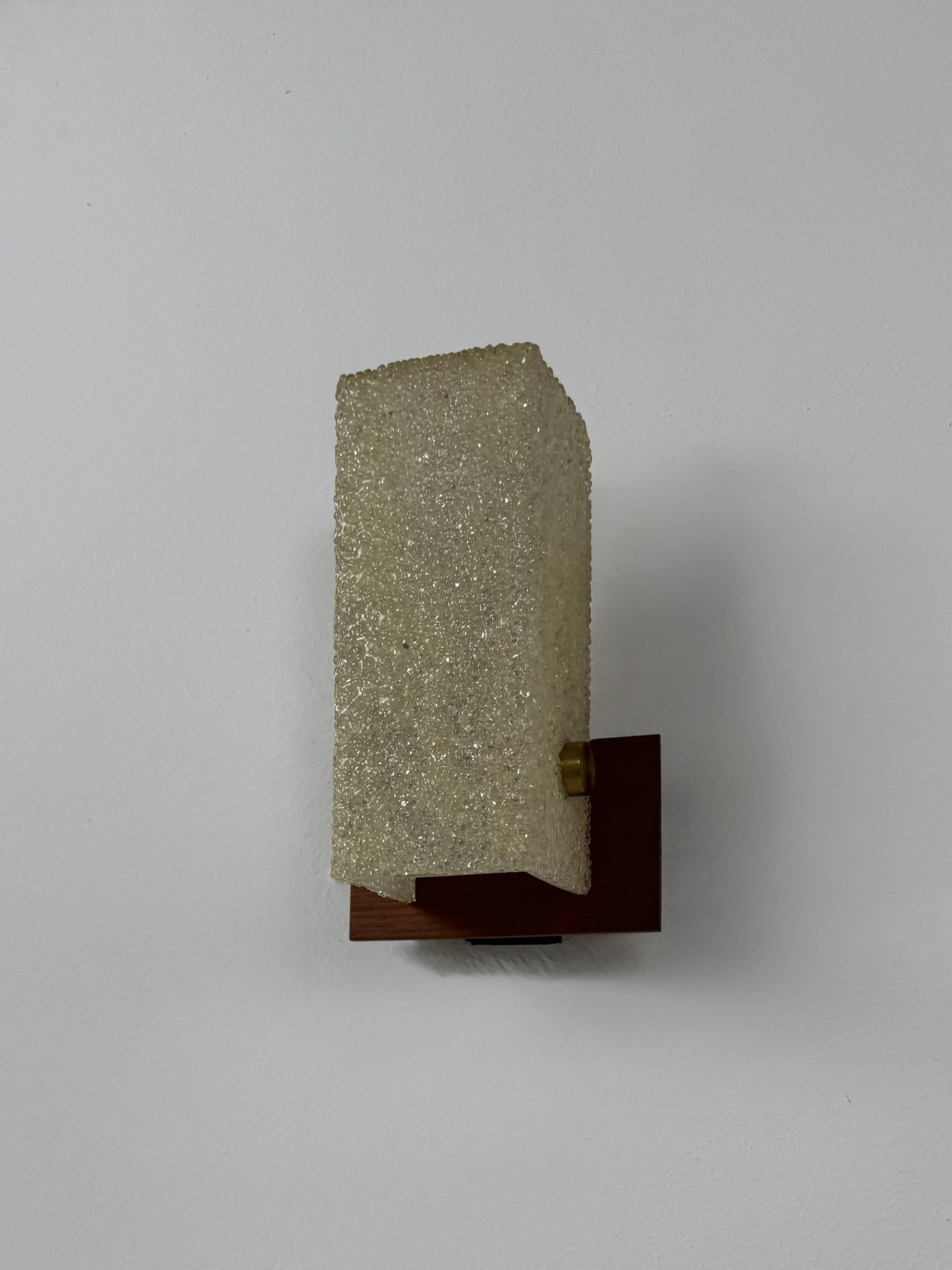 Vintage wall light, Perspex and wood, France, 1960.