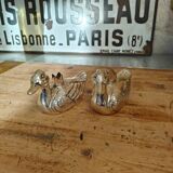 Set of two antique silver-plated candlesticks.