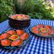 Set of 6 vintage oyster plates Gabriel Fourmaintraux 1960’s