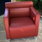 Red leather armchair
