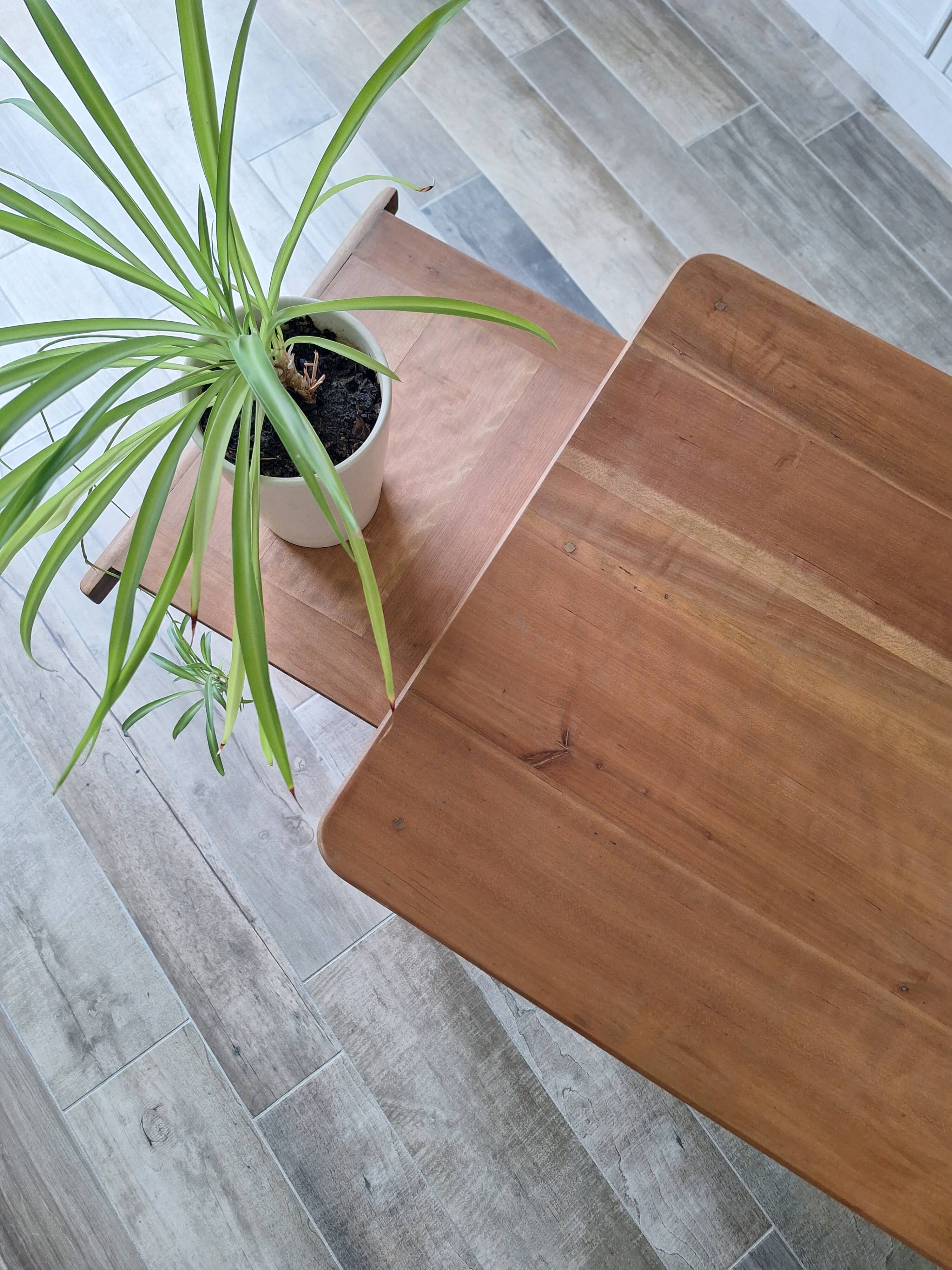 Vintage solid wood desk with extensions.