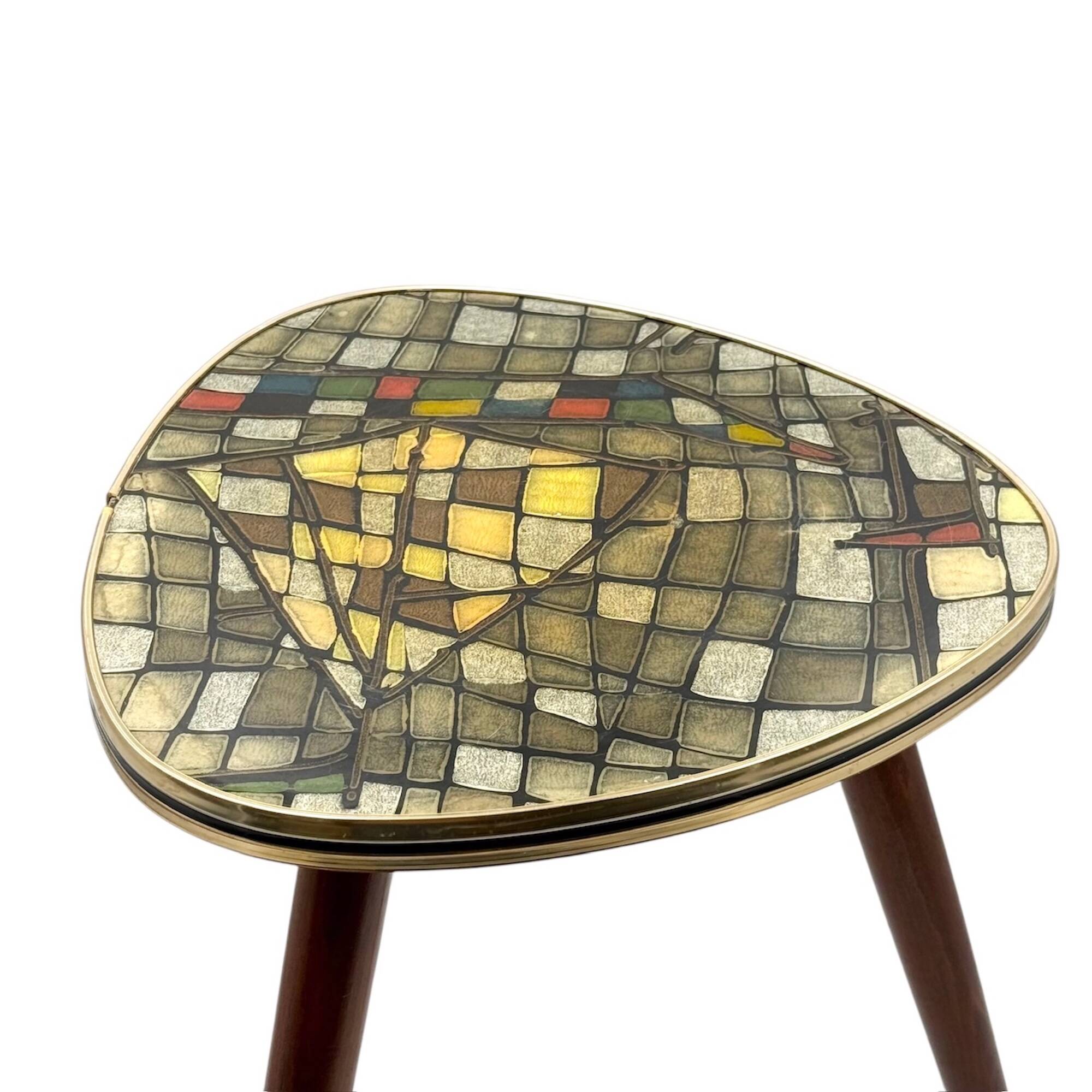 Petite table tripode italienne années 50 plateau mosaïque
