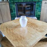 Small art deco vase white frosted glass and translucent