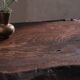 Coffee table in solid wood with organic shape