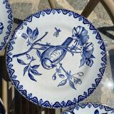 Set of six dessert plates HB Choisy le Roi Japanese model