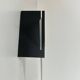 Vintage geometric wall lamp, black metal and glass, France 1950