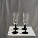 4 large Luminarc Octime vintage octagonal champagne flutes with black foot