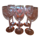 6 verres à vin cristal épi fleuri