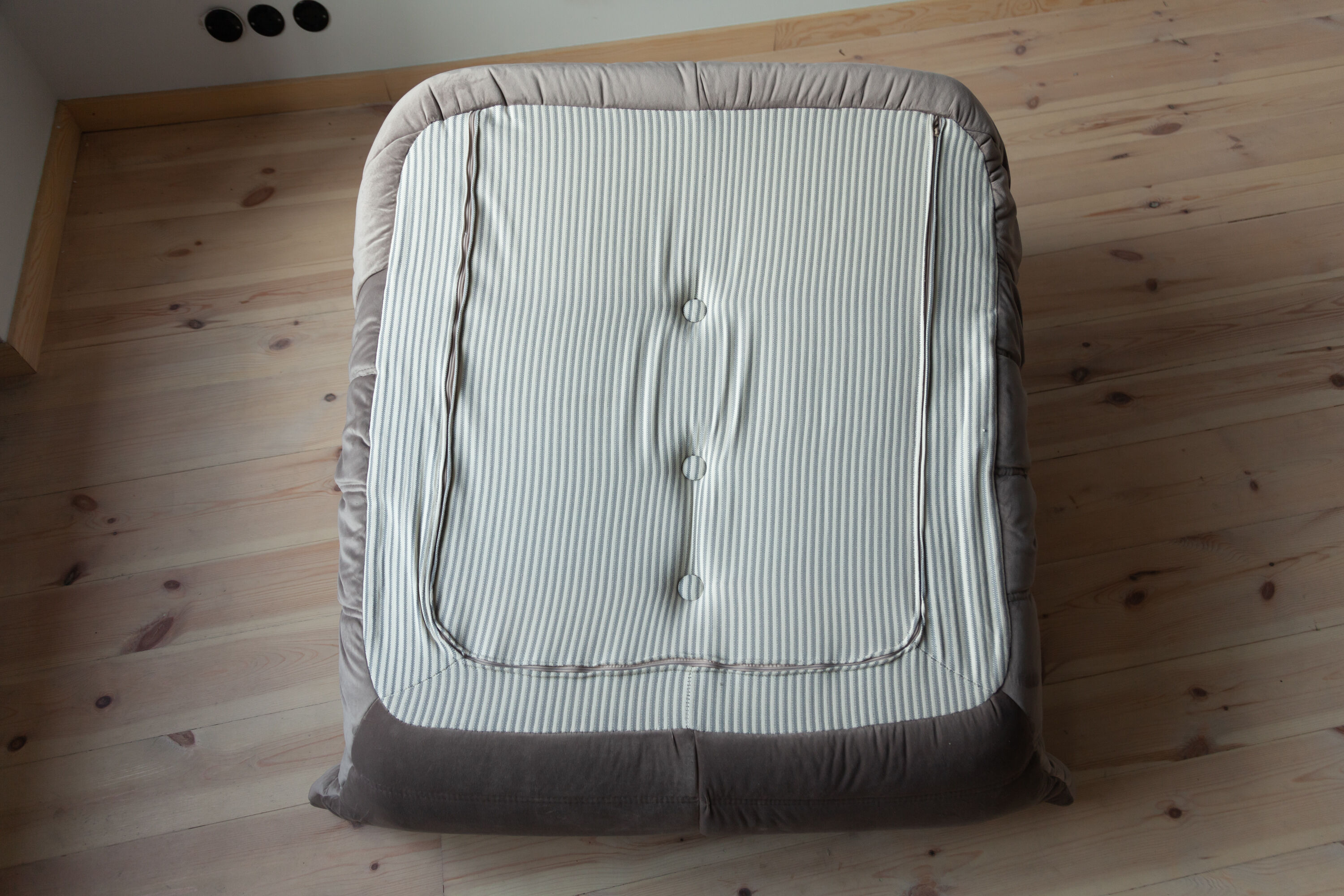 3-seater sofa, armchair and ottoman Togo velvet sofa designed by Michel Ducaroy 1973