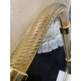 Rectangular "Torciglione" Wall Mirror Murano Glass in Barovier Style