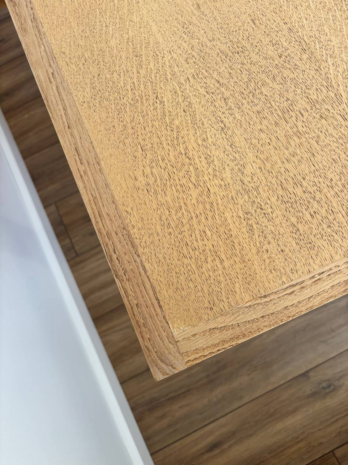 Solid oak farmhouse table with extensions.