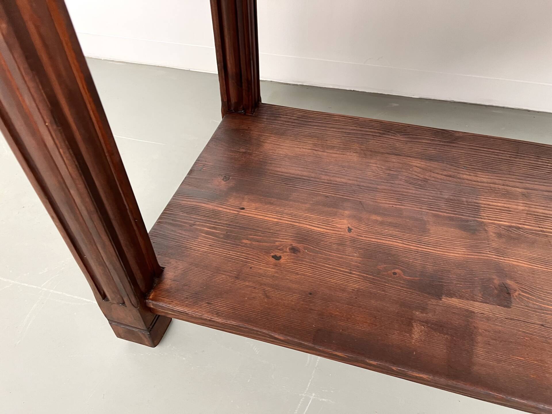 Small pine drapery table from the 1950s