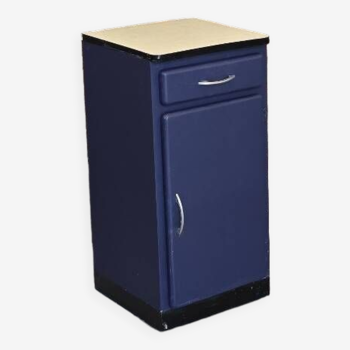 Small Mado kitchen cabinet 1960 repainted in Sèvres blue