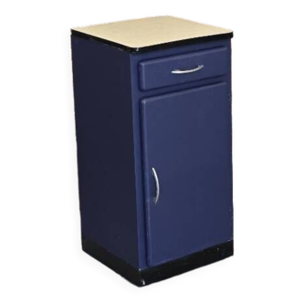 Small Mado kitchen cabinet 1960 repainted in Sèvres blue