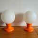 Vintage orange plastic bedside lamp
