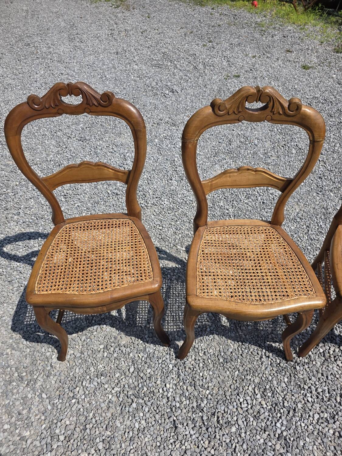 4 chaises style Louis XV en merisier