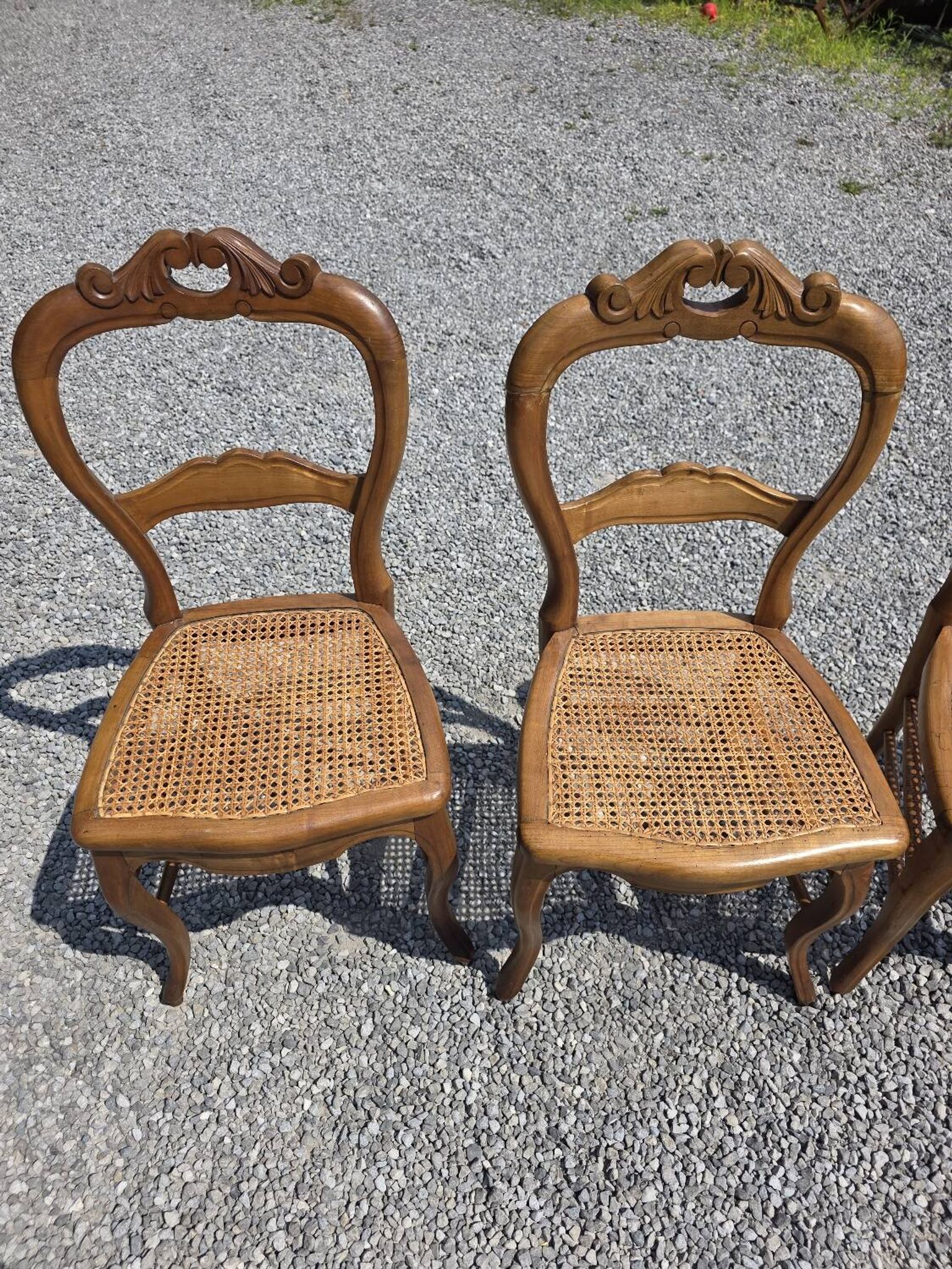 4 chaises style Louis XV en merisier