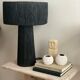 Minimalist black raffia bedside lamp size L