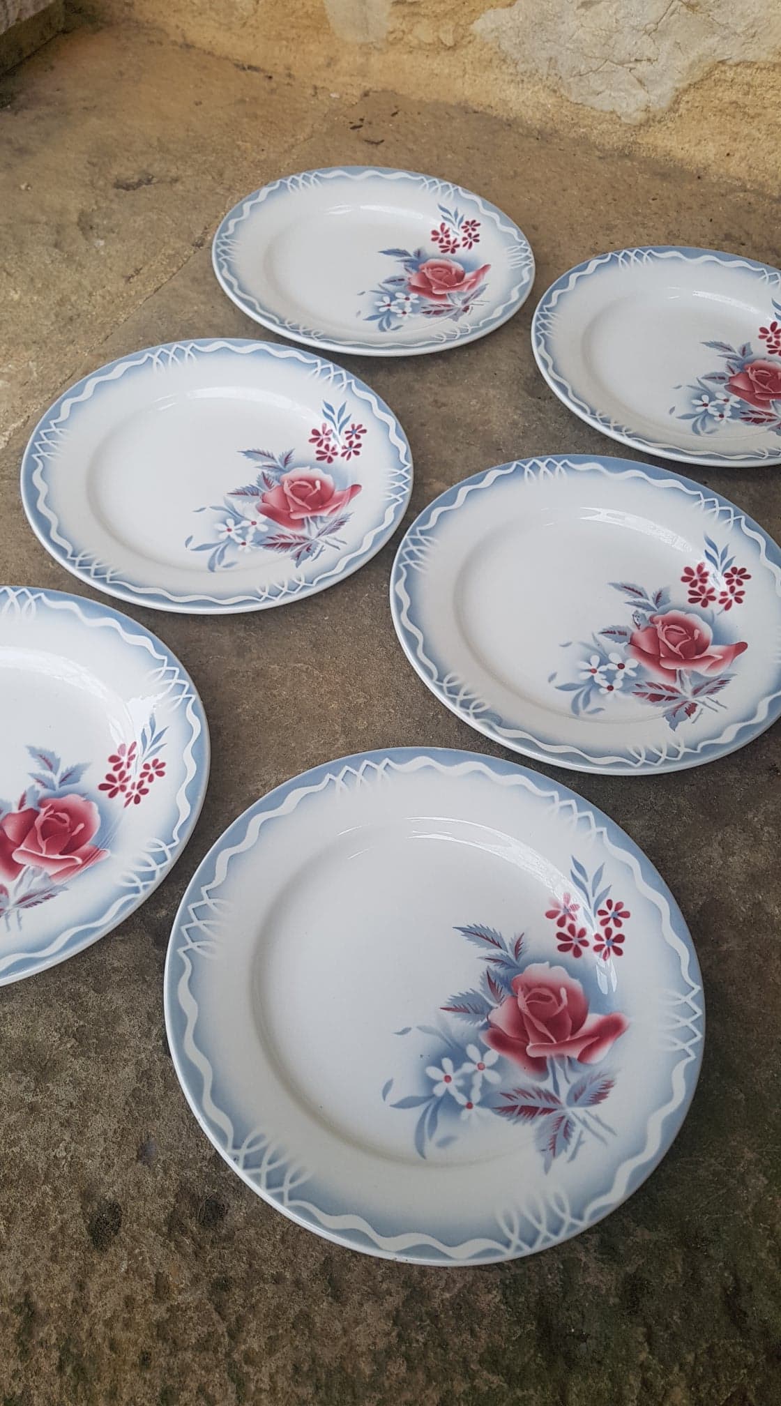 Set of 6 plates Digoin Sarreguemines model Lot
