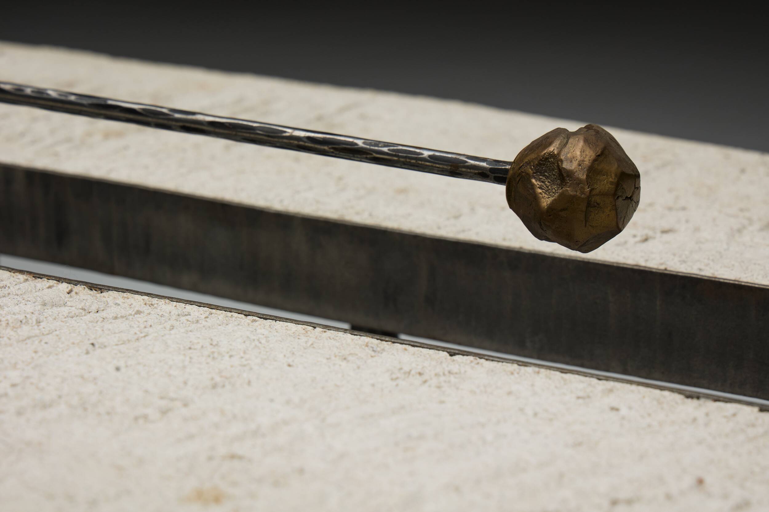 Thomas Serruys steel and stone brutalist coffee table, Belgium, 2019