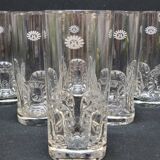 6 Verres A Orangeade Eau Vintage Publicitaires La Roche Aux Fées