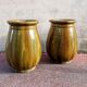 Pair of Provençal enamelled terracotta jars