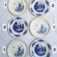 Vintage blue Moulin des Loups dinner plates
