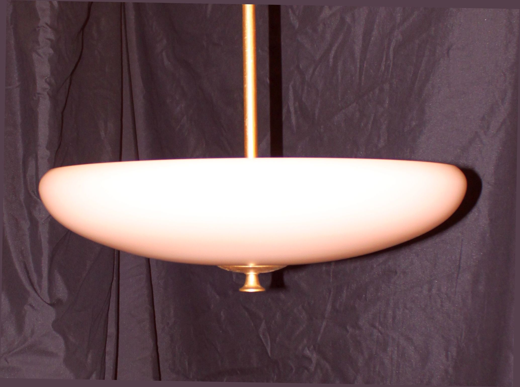 Suspension Art Déco en verre dépoli, 1960