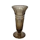 Vase en verre fumé de conception Art Déco début du 20e siècle