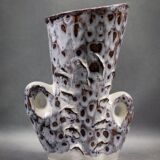 Vase with two handles in glazed ceramic - vallauris, marius giuge style fat lava