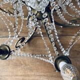 Chandelier with crystal and bronze tassels