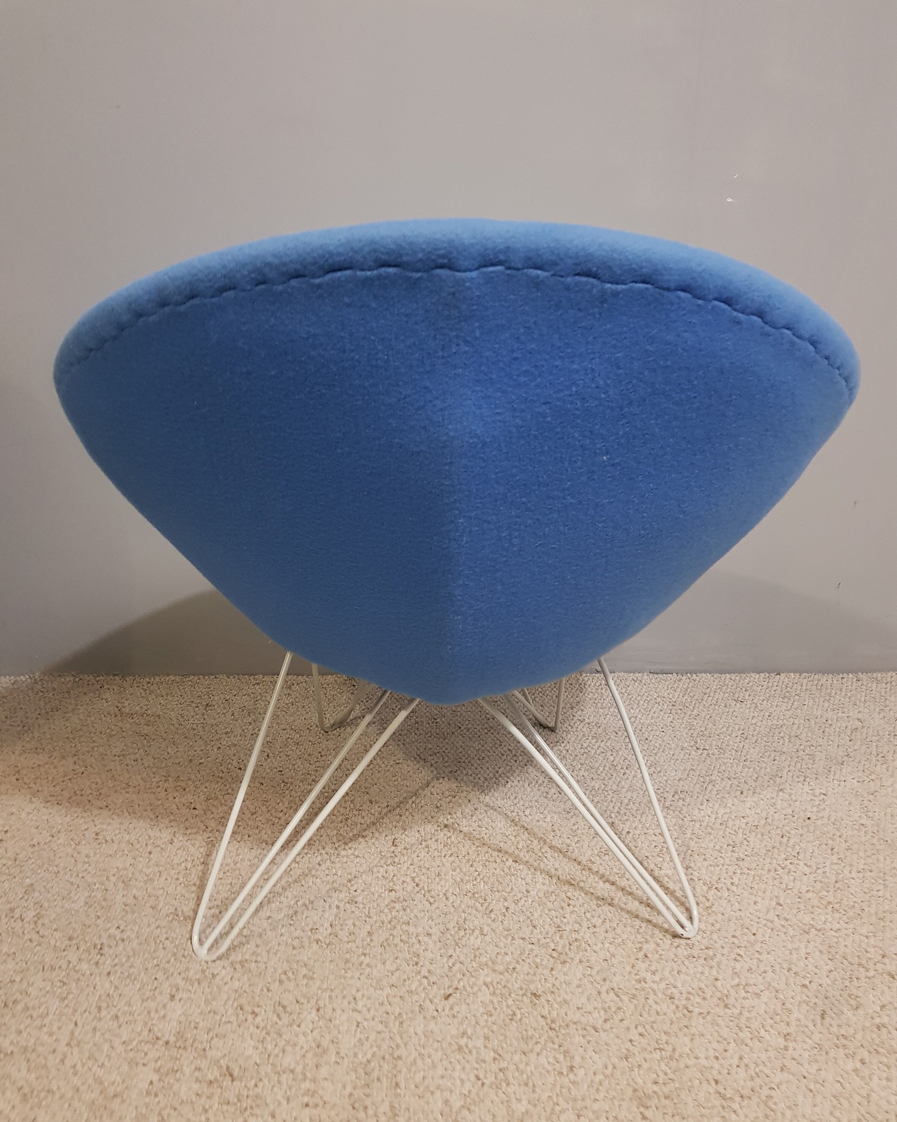 Pair of Italian blue low chairs 1950