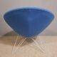 Pair of Italian blue low chairs 1950