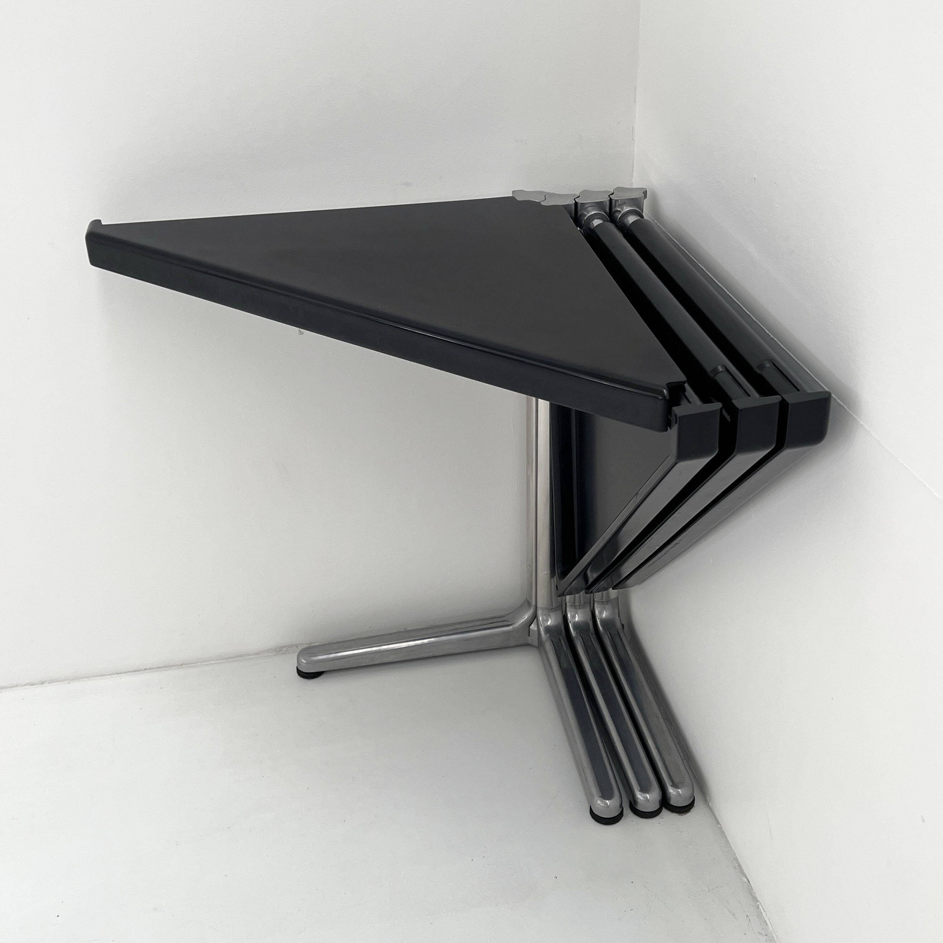 Foldable black table by Giancarlo Piretti for Anonima Castelli, 1970