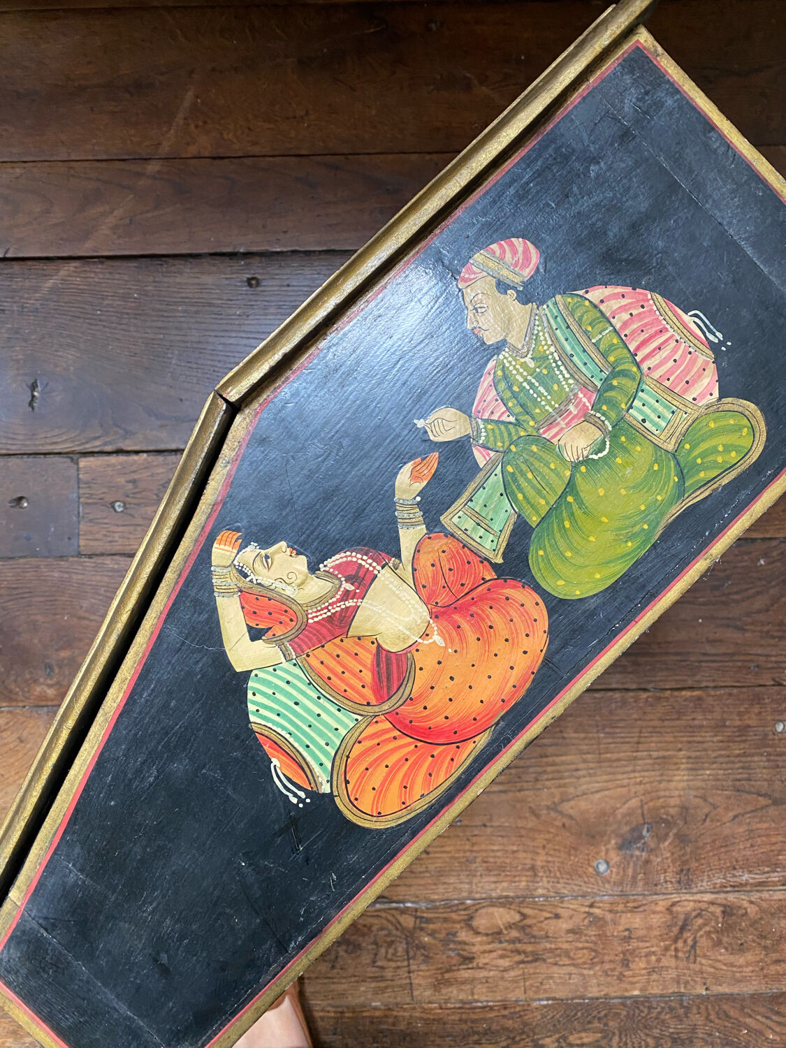 Ancient hand-painted Indian writing desk