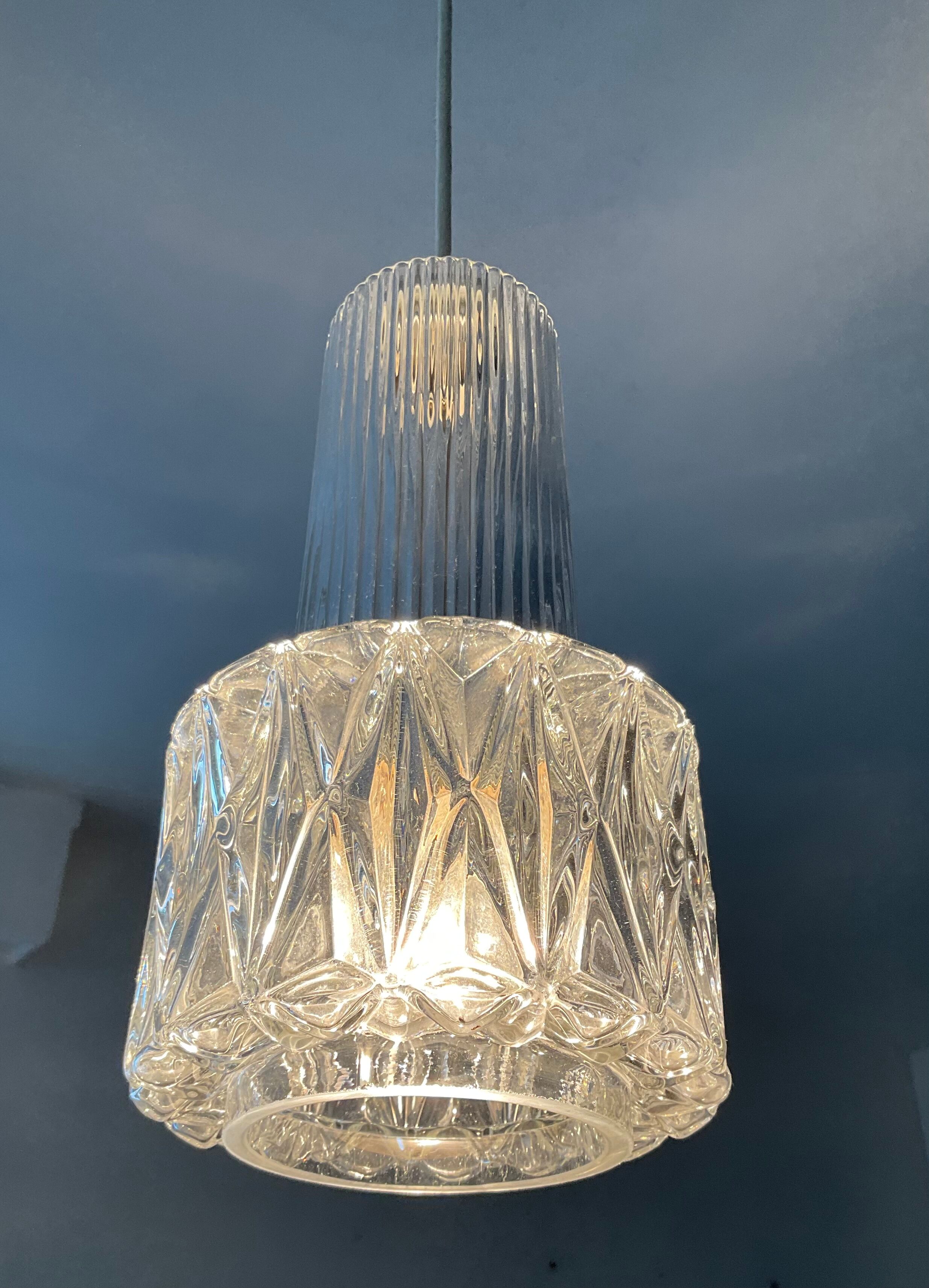 Limburg pendant lamp in molded glass from the 60s and 70s