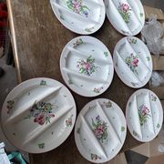 7 Asparagus Plates Late 19th Century Opaque Earthenware Luneville France