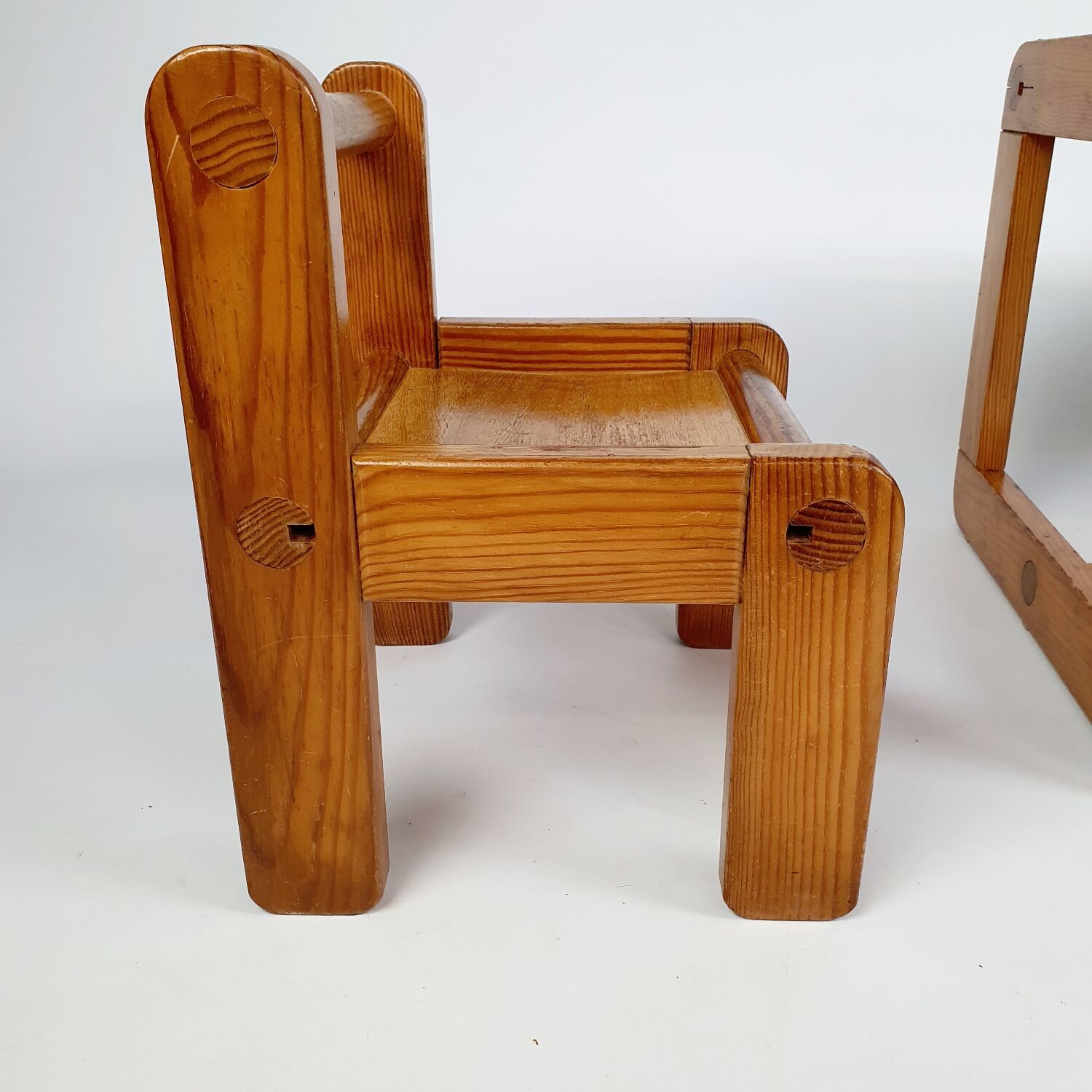 Children's pine desk and chair