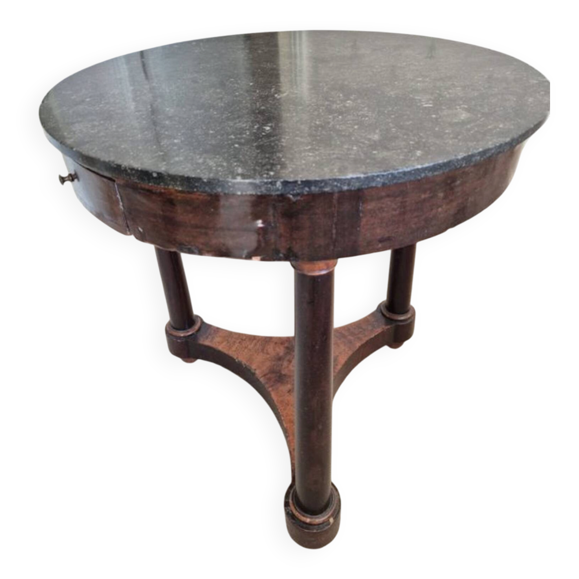 Mahogany gueridon with a marble top
