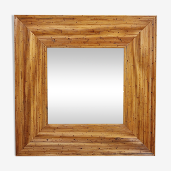 Miroir rotin XXL 120cm x 120cm