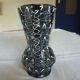 Vintage dark streaked white interior red vase