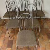 6 chrome metal chairs