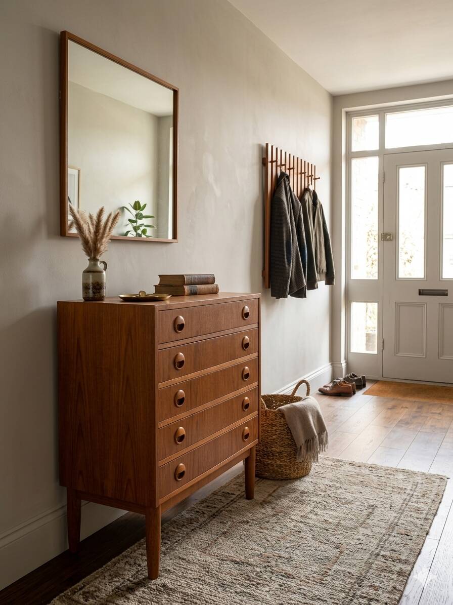 Scandinavian curved teak commode, Kai Kristiansen, 1960