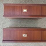 Pair of hanging teak bedside tables