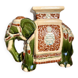 Green ceramic elephant
