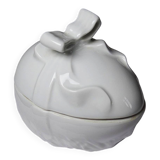 Jewellery box or Easter sweet jar in white porcelain Apilco Deshoulières