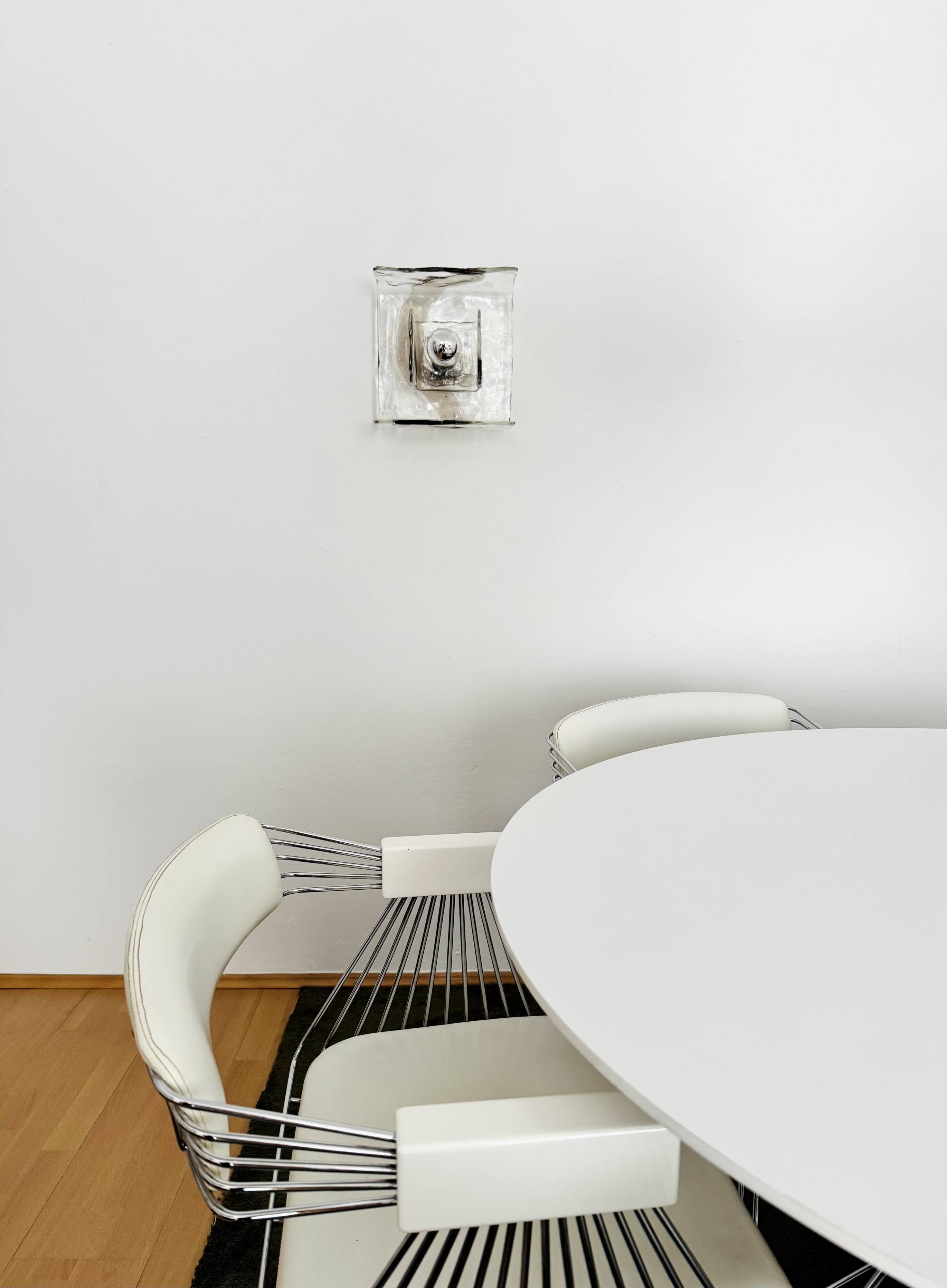 Ensemble de 3 lampes murales ou de plafond en verre de Murano par Carlo Nason pour Mazzega